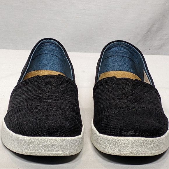 NEW Toms Womens Avalon Sneaker Flat Sz 5.5 black canvas shoe - Picture 2 of 4